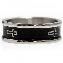 Cincin Salib Black Cross Ring