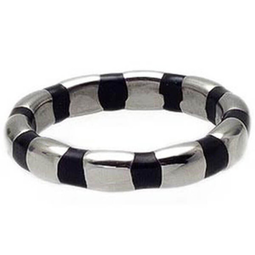 Jual Cincin Unisex SilverBlack Stripe Jual Cincin Unisex Jual Cincin