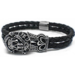 Gelang Kulit Skull Cuff