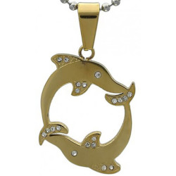 Kalung Animalia Double Gold Dolphin