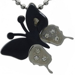 Kalung Animalia SilverBlack Butterfly
