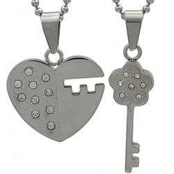 Kalung Couple Heart Key