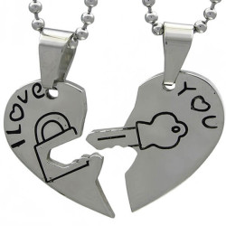 Kalung Couple Lock Key