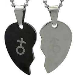 Kalung Couple SilverBlack Code