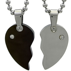 Kalung Couple SilverBlack Diamond