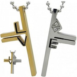 Kalung Couple Divided Cross