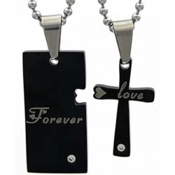 Kalung Couple Forever Love Cross