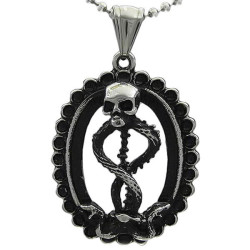 Kalung Gothic Double Snake Skull