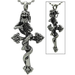 Kalung Gothic Dragon Cross