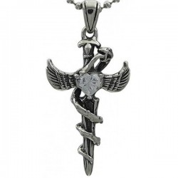 Kalung Gothic Wing Heart Snake