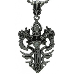 Kalung Naga Black Double Dragon Sword