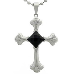 Kalung Salib Black Stone Cross