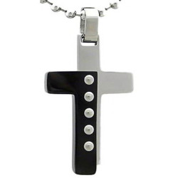 Kalung Salib Button DoubleSide Cross