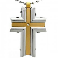 Kalung Salib Gold Modern Cross