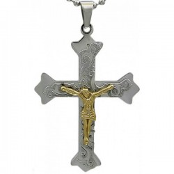 Kalung Katolik Silver Azuri Cross