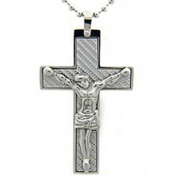 Kalung Katolik Silver Jesus Cross