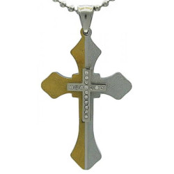 Kalung Salib SilverGold Glitter Cross