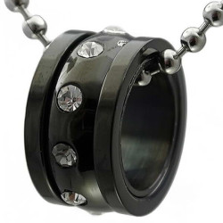 Kalung Black Ring Diamond